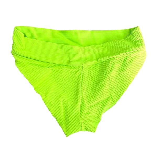 FRANKIES‎ BIKINIS Ribbed Bikini Set Green Glow NWOT Large - Picture 6 of 6